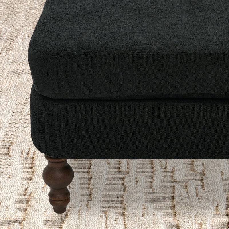 Chaise longue d'intérieur en chenille, Noir