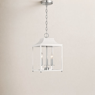 Lunete 3 - Light Pendant In White With Polished Nickel