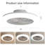Ventilateur de plafond fermé 18 pouces avec lumière et télécommande