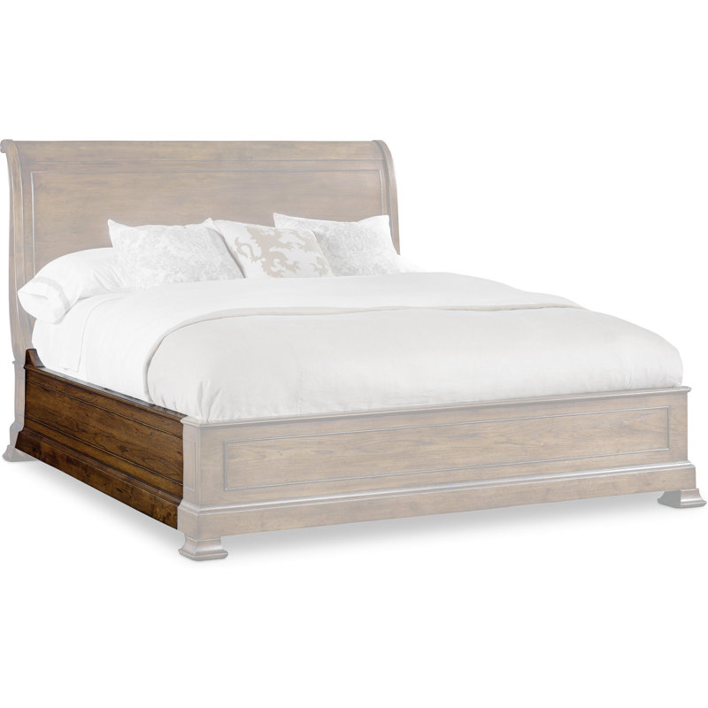 Archivist Sleigh Bed with Low Footboard, Soft Casual Pecan, King