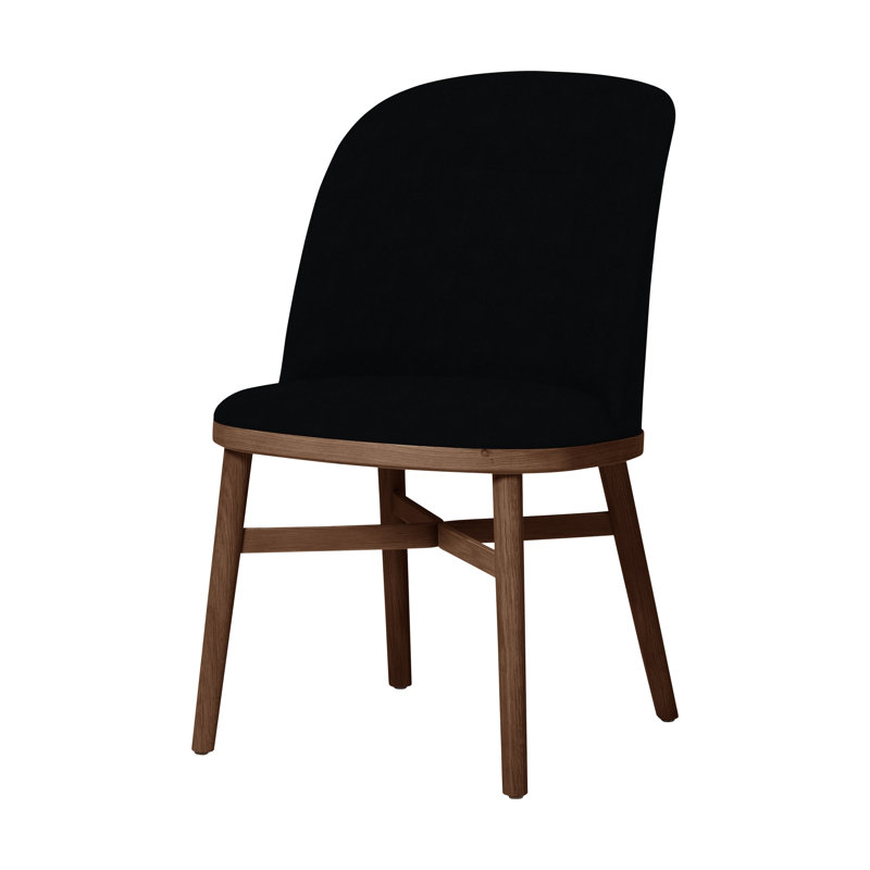 Bund 18'' H Upholstered Dining Chair, Natural Walnut, Medley 60004