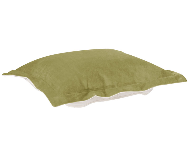 Azaria Polyester Box Cushion Ottoman Slipcover, Bella Moss