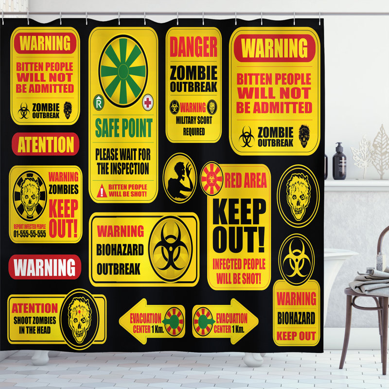 Shower Curtain with Hooks Included, 75"H x 69"W