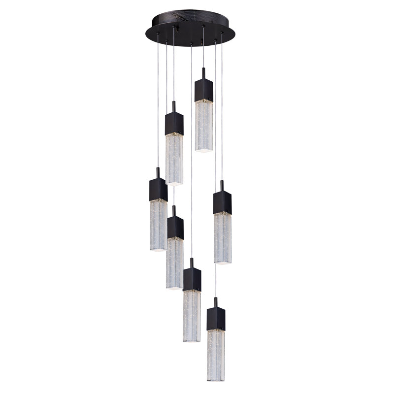 Luminaire suspendu carré / rectangulaire à DEL 7 lumières Bulluck