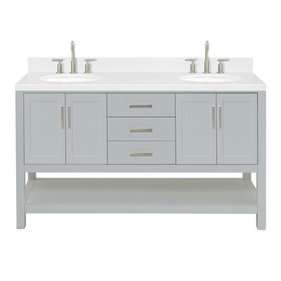 ARIEL Magnolia 60 Double Sink Bathroom Vanity with Top
