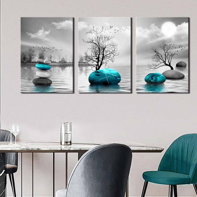 3 Piece Wrapped Canvas Print, 40 cm H x 90 cm W