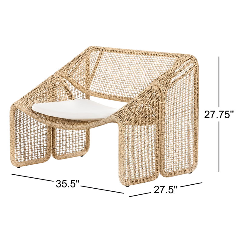 Selma Outdoor Lounge Chair, Venao Ivory/Faux Hyacinth