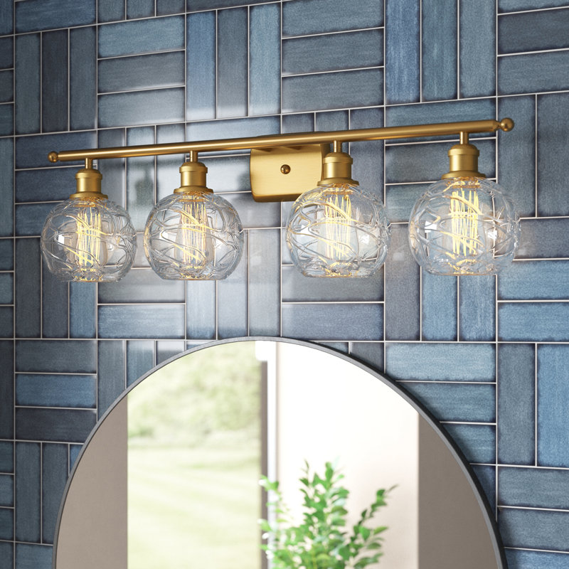 Éclairage pour meuble-lavabo à intensité variable Halvorson, Ampoule DEL 6 watts Vinage, Or satiné