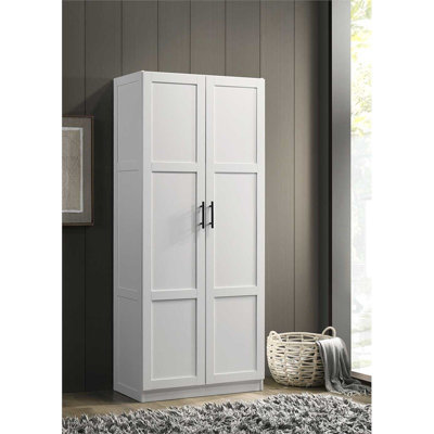  Armoire de rangement contemporaine en bois d'ingénierie blanc