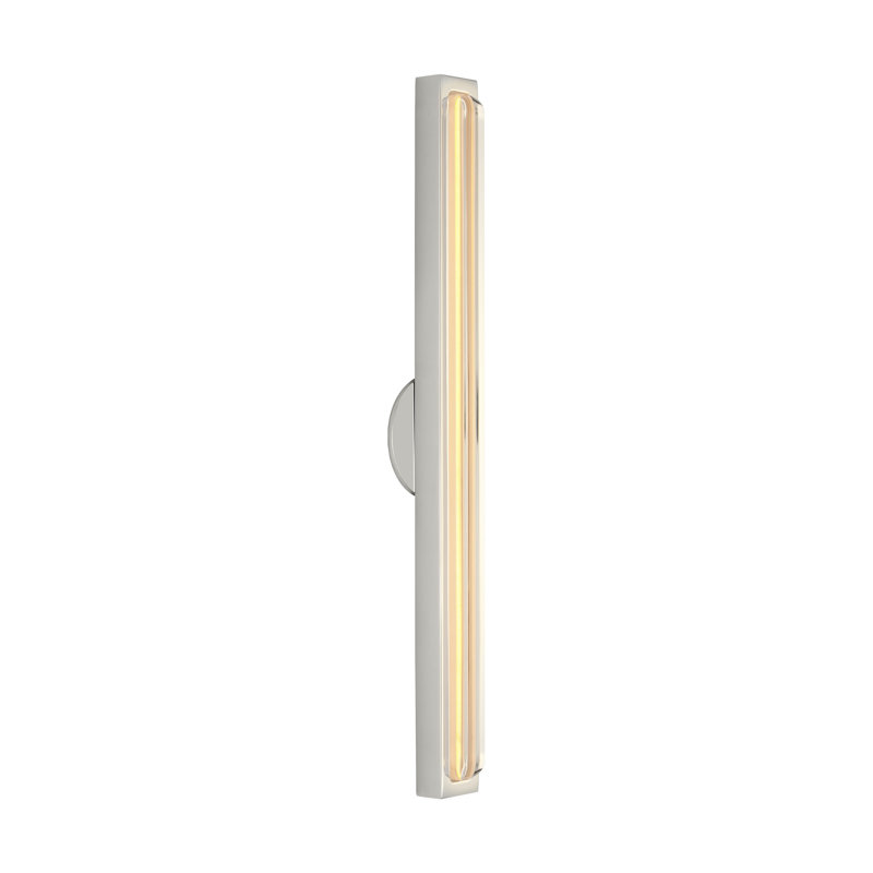 Bloccare 1 - Light LED Vanity Light, Polished Nickel, 17.9" H x 1.5" W x 1.4" D