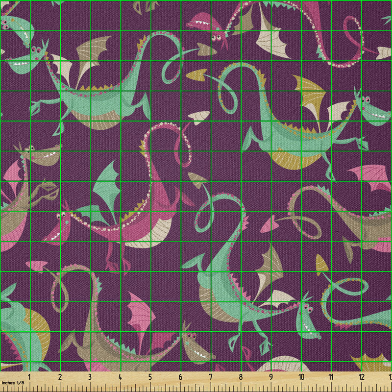 Crystabel Dragon with a Funny Smile Multi-Purpose Fabric