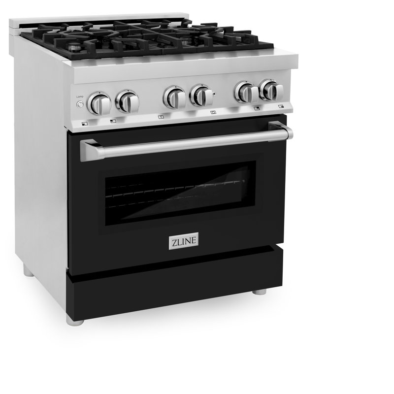 ZLINE 30" Legacy Dual Fuel Range, Black Matte Stainless Steel