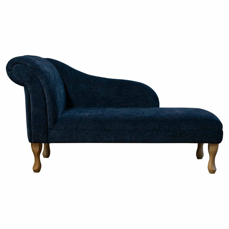 Upholstered Chaise Lounge, Navy