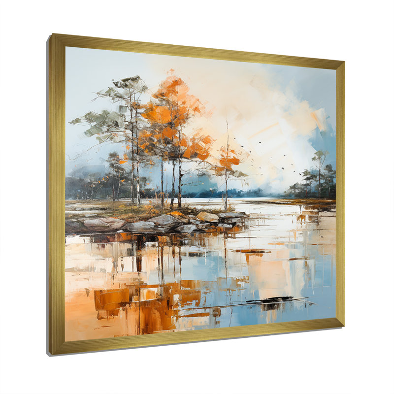 Impression sur toile Lake Smmer Charm, H 36 po x l 36 po x P 1,5 po, Cadre doré simple