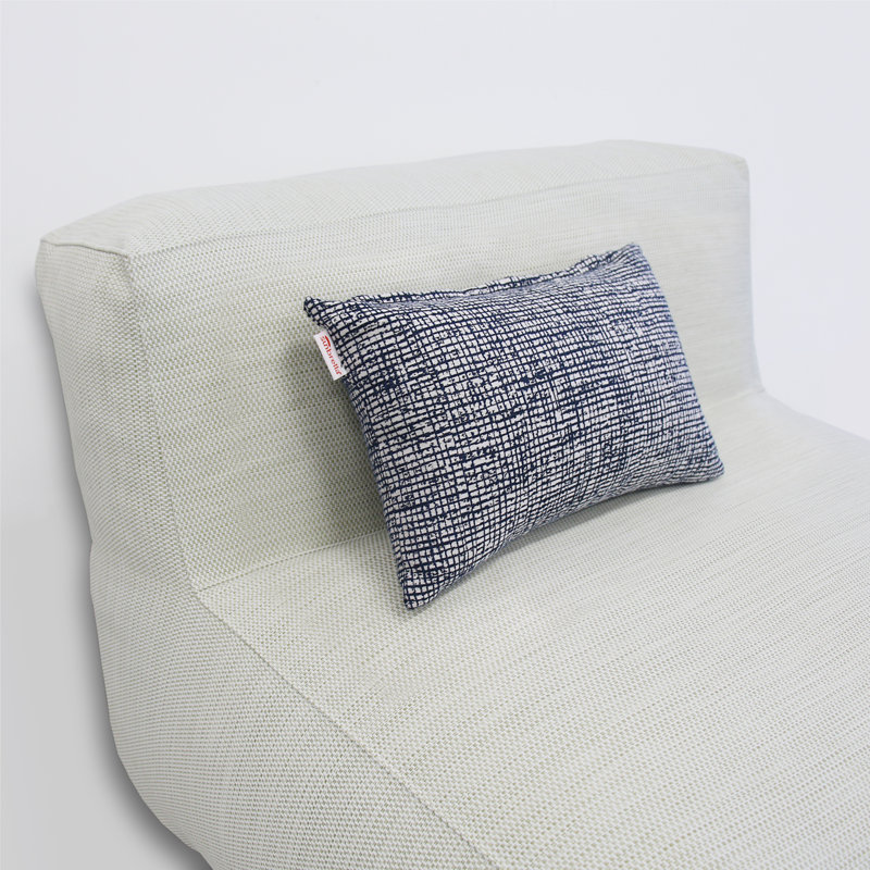 Coussin intérieur / extérieur (ensemble de 2), À carreaux, bleu