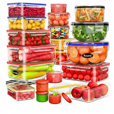 Contenant alimentaire 40 pièces en plastique avec couvercles, 20 boîtes empilables - 20 couvercles