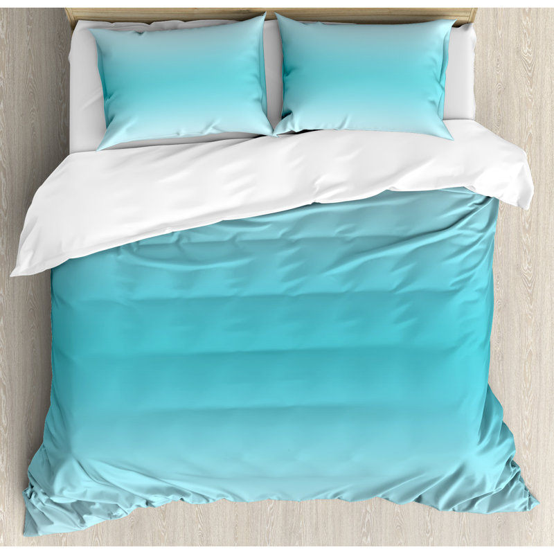Ombre Modern & Contemporary Polyester Ombre Duvet Cover, Queen, Dark Gray