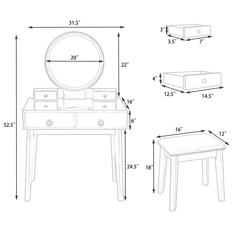 Mukul Vanity, Black