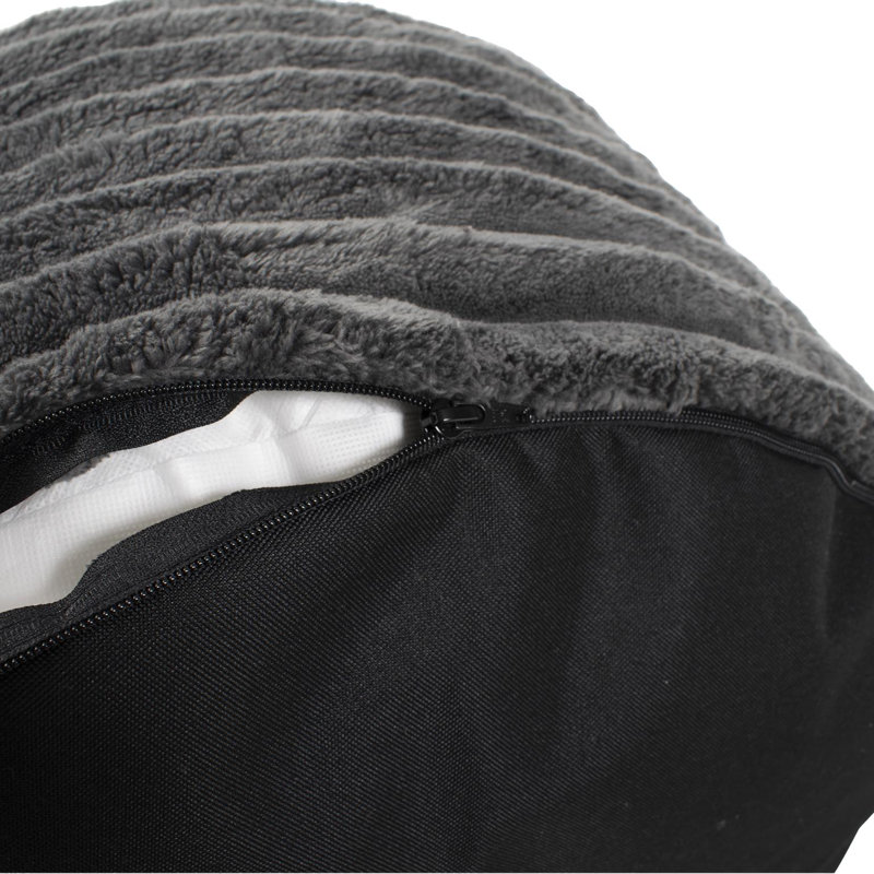 Pouf court Camiya Shar Pei, Polyester gris
