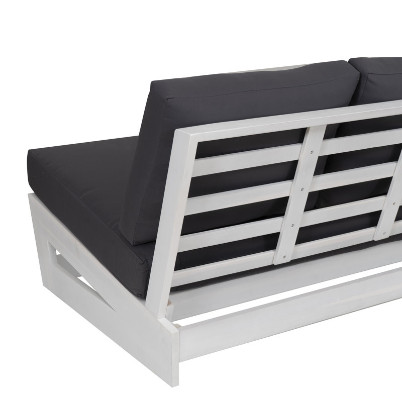 Banc d'extérieur Aalinah Dennet Fishbein Silbury, Gris, Blanc