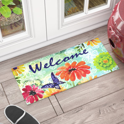 Paillasson d'extérieur antidérapant 22 po x 10 po Garden Floral Sassafras
