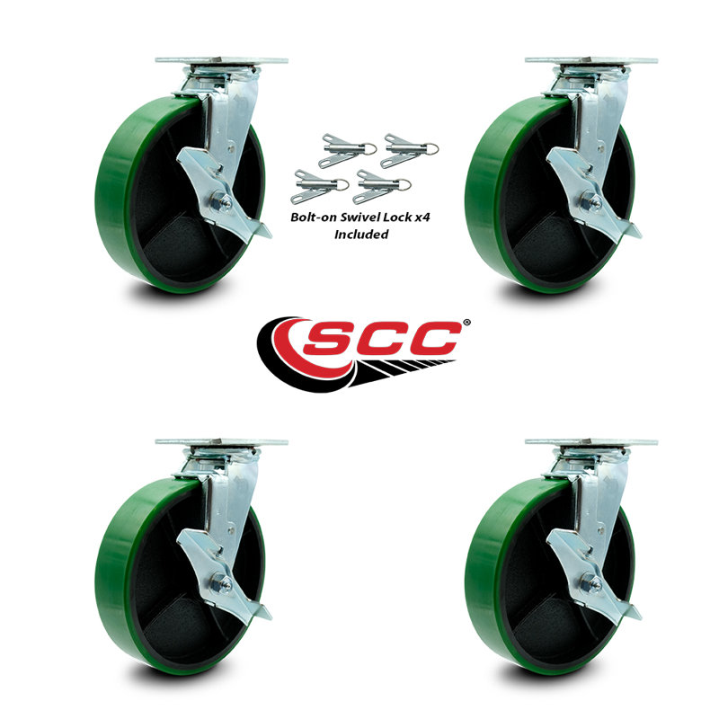 Poly sur roulettes en acier, Vert