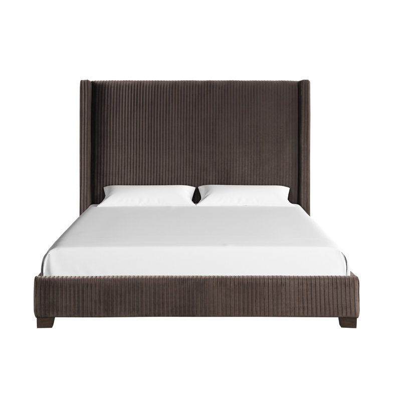 Lit tapissier dans une boîte, Grand lit, Marron foncé