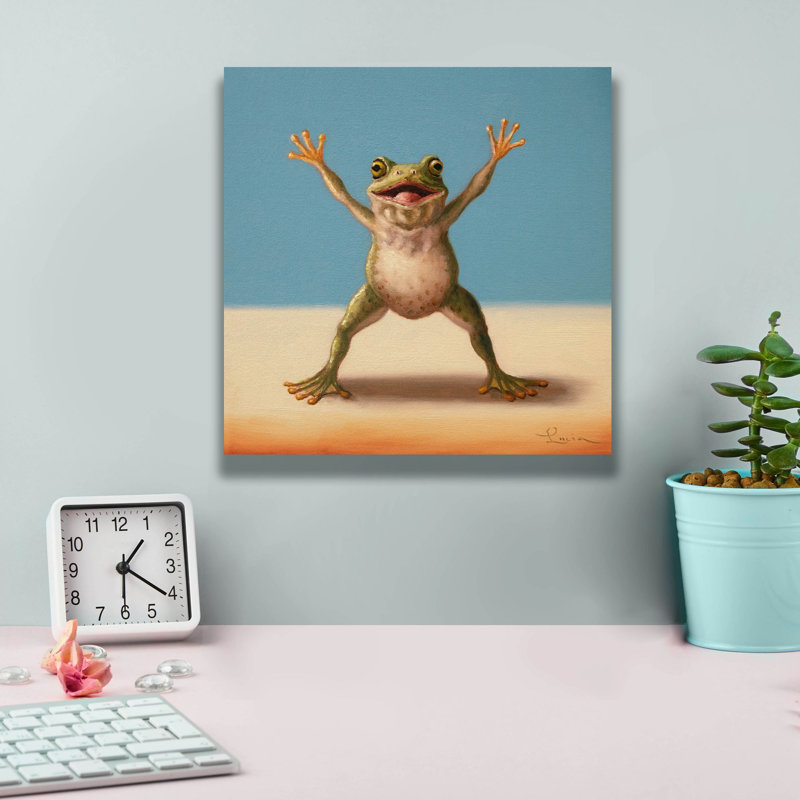 Toile épique Graffiti «Gym Frog J Jump Jacks» par Lucia Heffernan, 12 po x 12 po, H 12 po x l 12 po