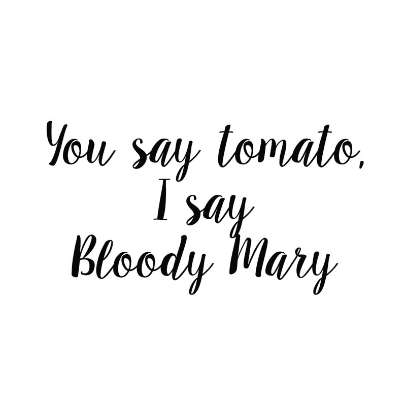 «Bloody Mary», art textuel sur toile tendue, H 20 po x l 20 po