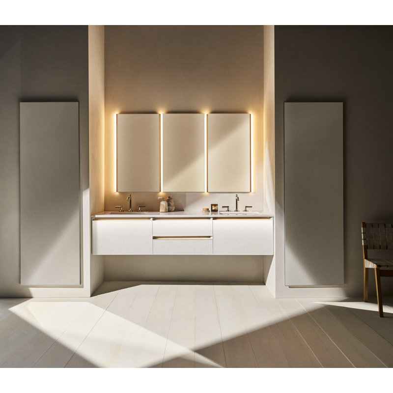 Cartesian Vanity 60" W (4 Drawers), White Zeus Extreme, White