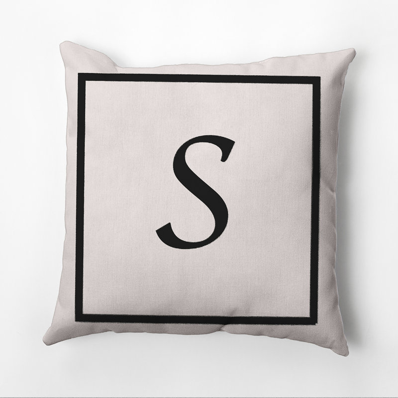 Reversible Throw Pillow, 26"x26", Flax/Black, S