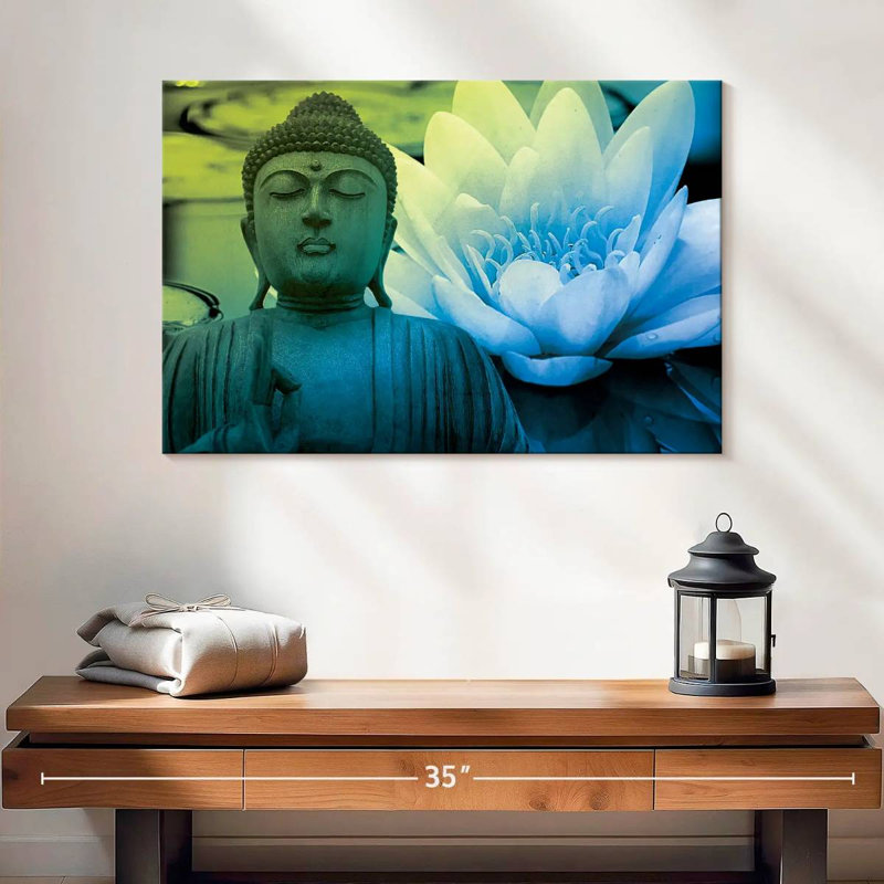 Bouddha Adella, méditation, lotus, H 16 po x l 24 po