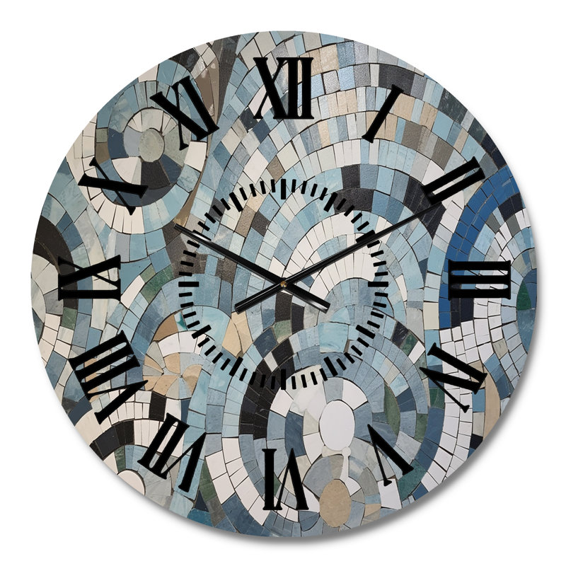 Horloge murale bohème bleue et blanche - Boho, Médium