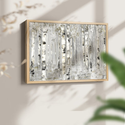 Shimmering Birch Grove -Framed Print - Restickable