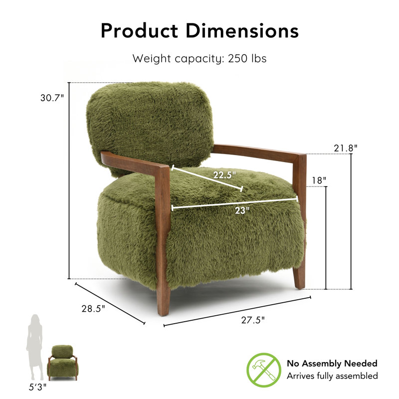 Fauteuil d'appoint rembourré Tilton, Vert foncé