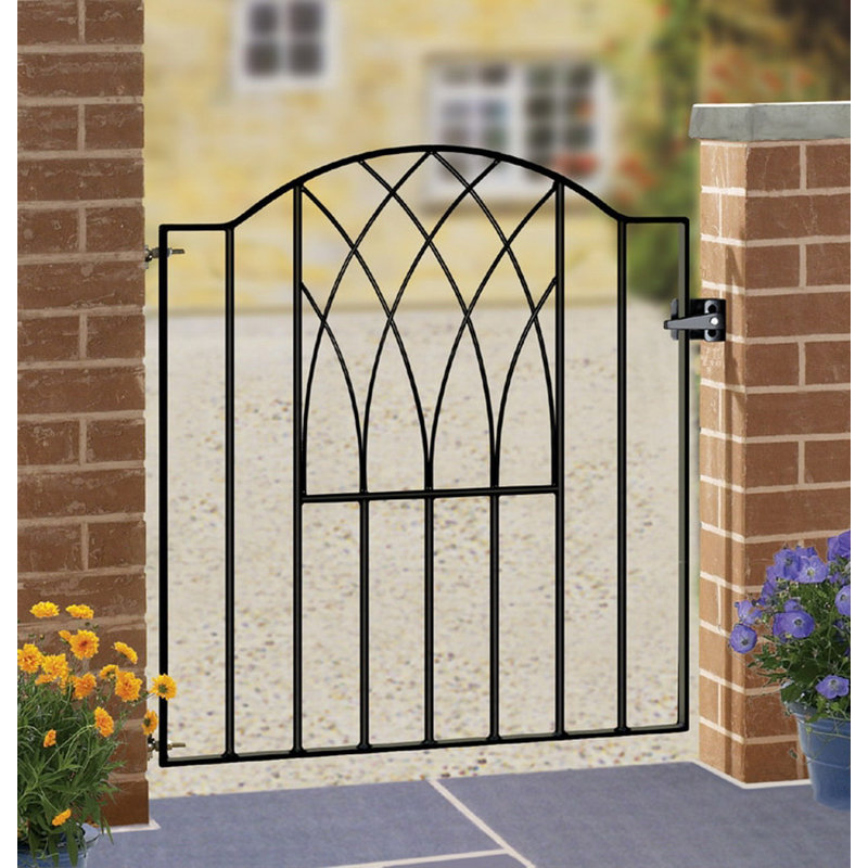 Guero Modern Bow Top Metal Garden Gate 94cm High, 95cm W x 94cm H