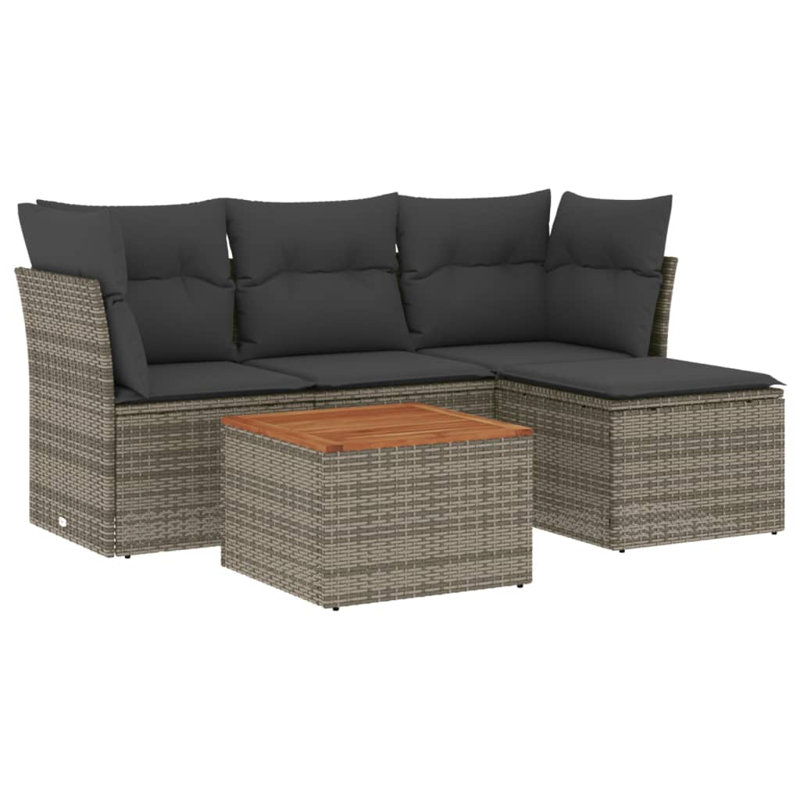 Ensemble de canapé de jardin Vidaxl gris