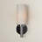 V2121 Aquilar 1-Light Indoor Chrome Wall Mount Sconce with White Cylinder Glass Shade-15631747