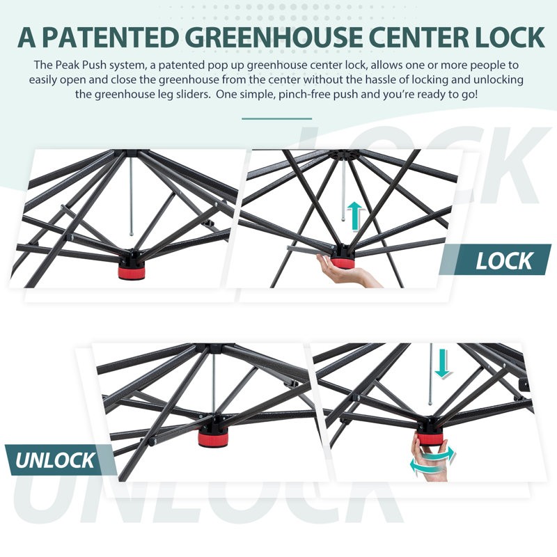 Pop Up Greenhouses 8 Ft. W x 8 Ft. D Greenhouse, White/Gray