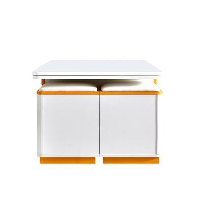 Lift-Top Coffee Table With 4 Storage Stools, Modern Space Saving Center Table With Foldable Top, Multi-Functional Adjustable Coffee Table For Living Room