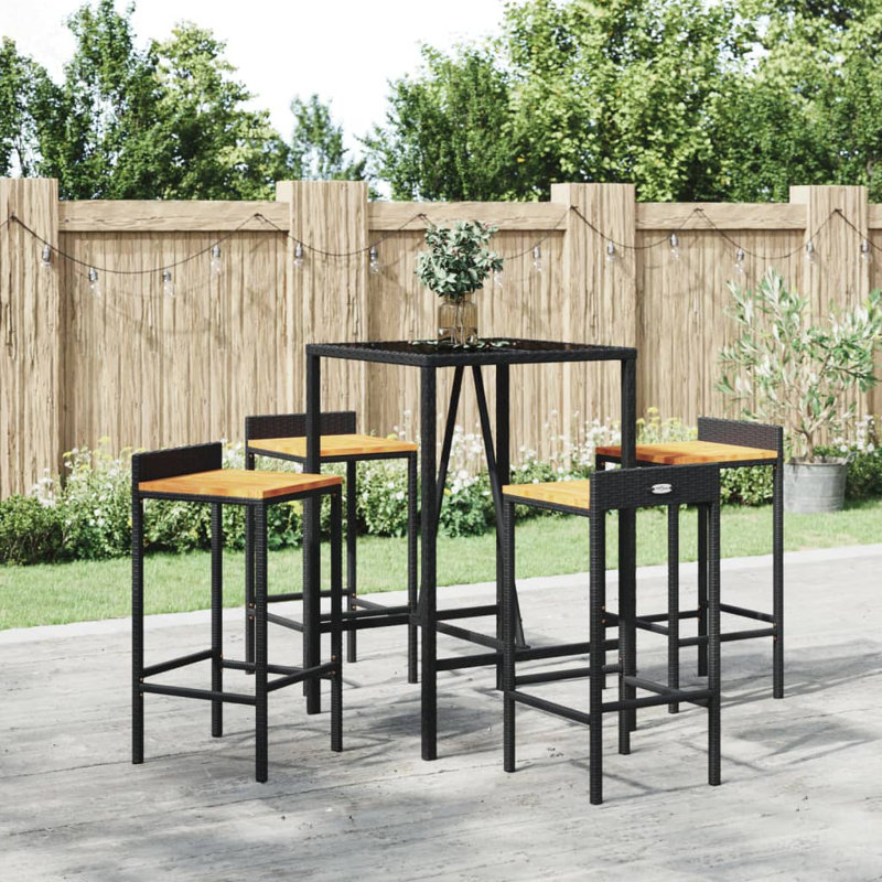  Garden Bar Set Black