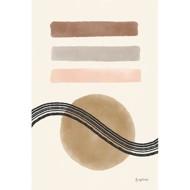 Géo abstrait IV - rose neutre - imprimé, H 36 po x l 24 po