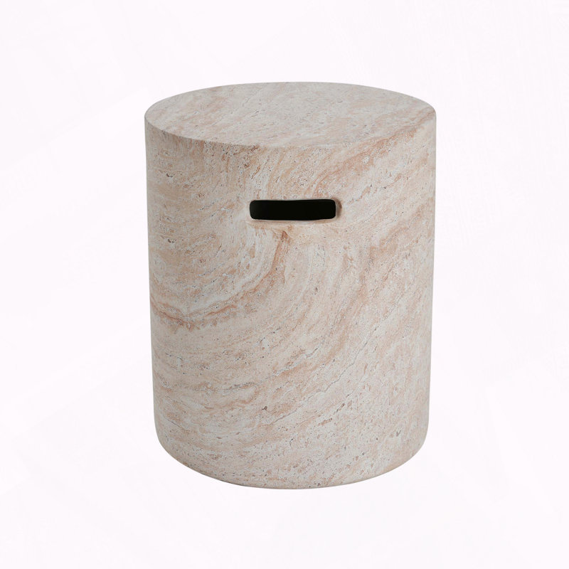 Travertine Concrete Handle Durable Side Table