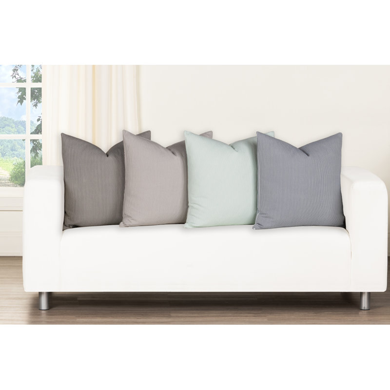 Coussins décoratifs à rayures Magnolia Home Fashions Oxford, Plumes, Rayures noires, H 18 po x l 18 po