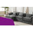 Millan 112" L Shaped Modular Sectional Sofa with Ottoman & Memory Foam-1468385778