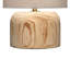 Lampe de table Timy Accent, 18 pouces, abat-jour tambour en lin, base en bois brun