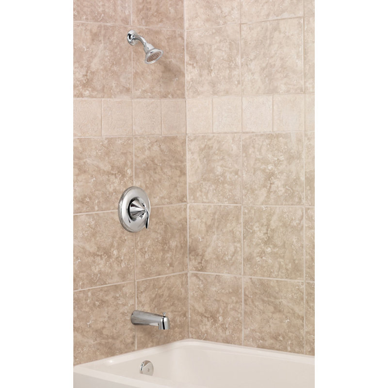 Ensemble de garniture de douche et baignoire Posi-Temp Moen Eva, valve requise, Nickel brossé