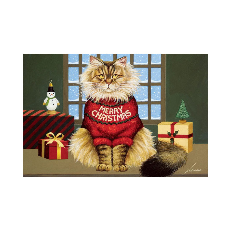 Squeekys Christmas by Lowell Herrero - Wrapped Canvas Painting, 66.04 cm H x 45.72 cm W x 1.91 cm D
