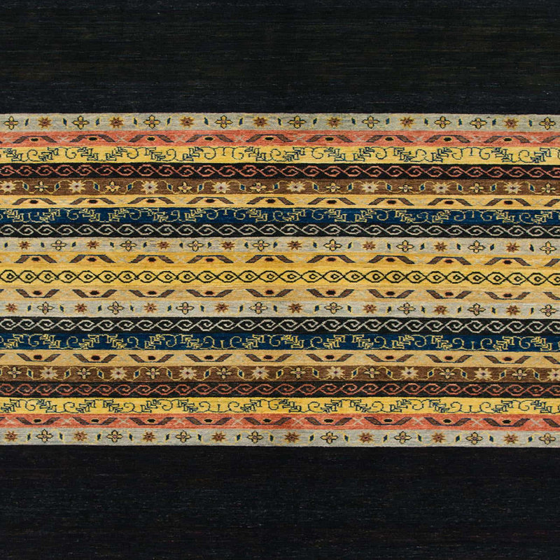 Tapis décoratif multicolore à motif abstrait, Carré 5 pi