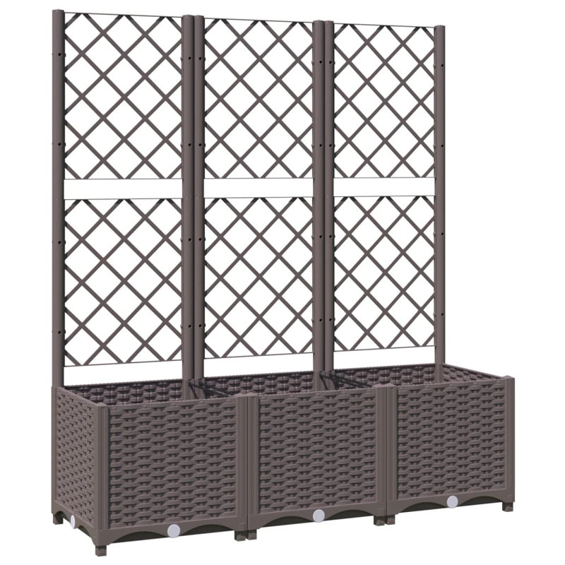 Latitude Run® Garden Planter With Trellis PP, Brown, 53.5" H x 47.2" W x 15.7" D